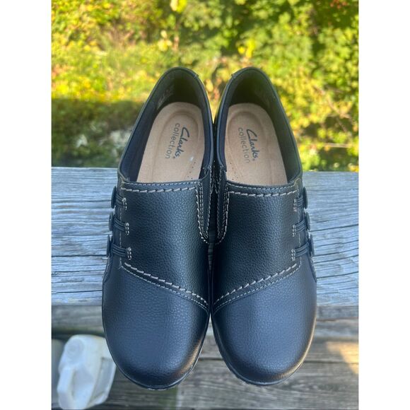 Clarks Collection Ashland Effie Women Sz 8 Black Leather Loafers NWOB - Picture 6 of 8